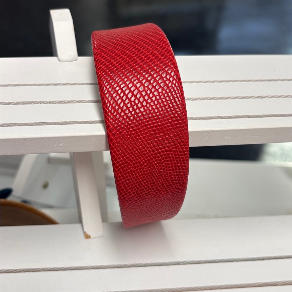 Red Leather Youth Headband